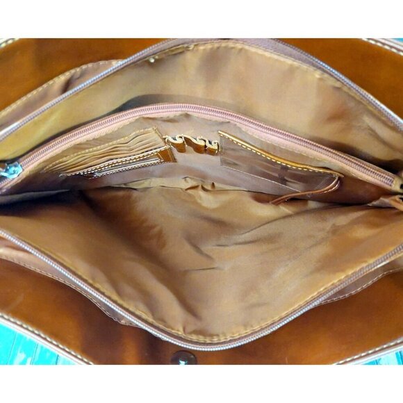 Giani Bernini Large Purse Tote Laptop Shoulder Bag Purse In Glazed Vegan Leather - Picture 8 of 9